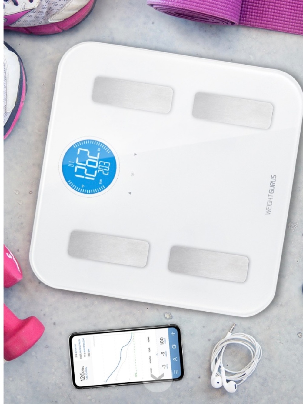 Greater Goods Wi-Fi Bathroom Scale  Basic Wi Fi Model / Circle Screen
